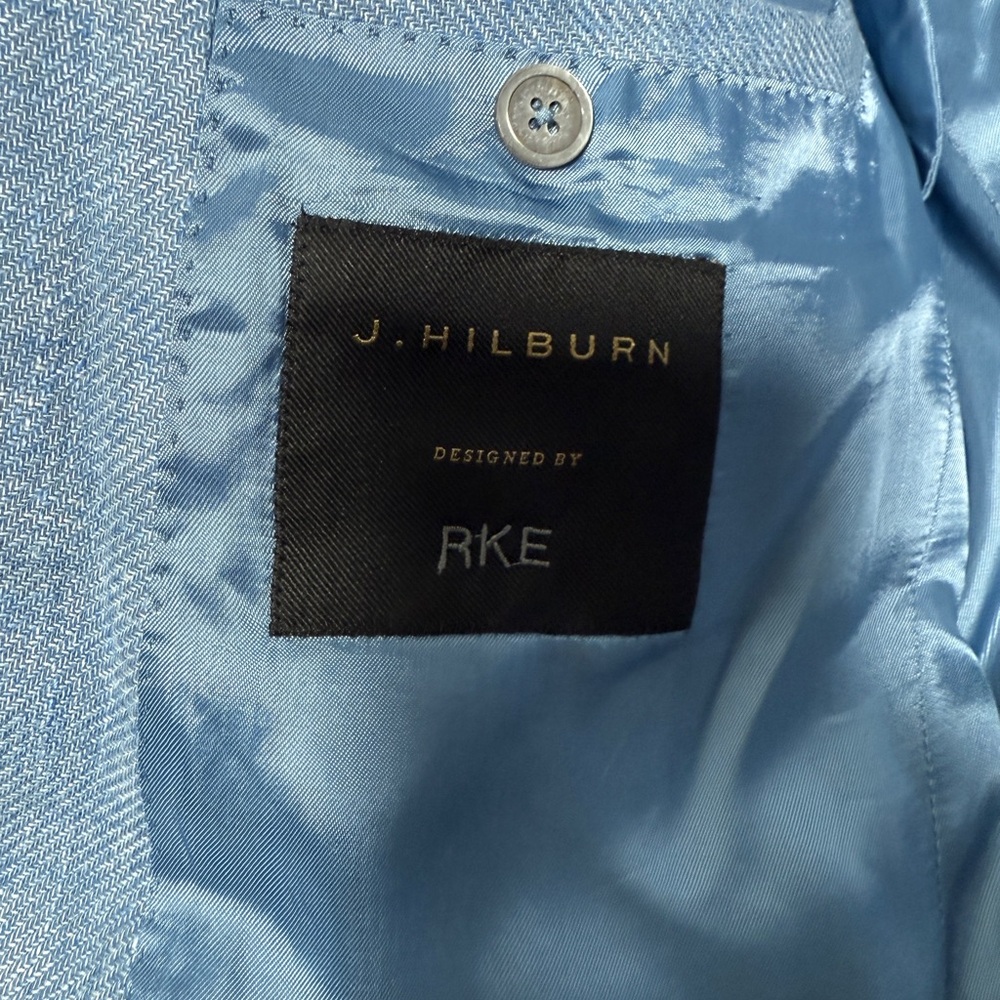 J.Hilburn Light Blue Tailored Men’s Suit – Modern Fit Wedding Business Formal - Picture 8 of 17